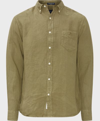 Gant Shirts REG UT GMNT DYED LINEN BD 3009560 Green